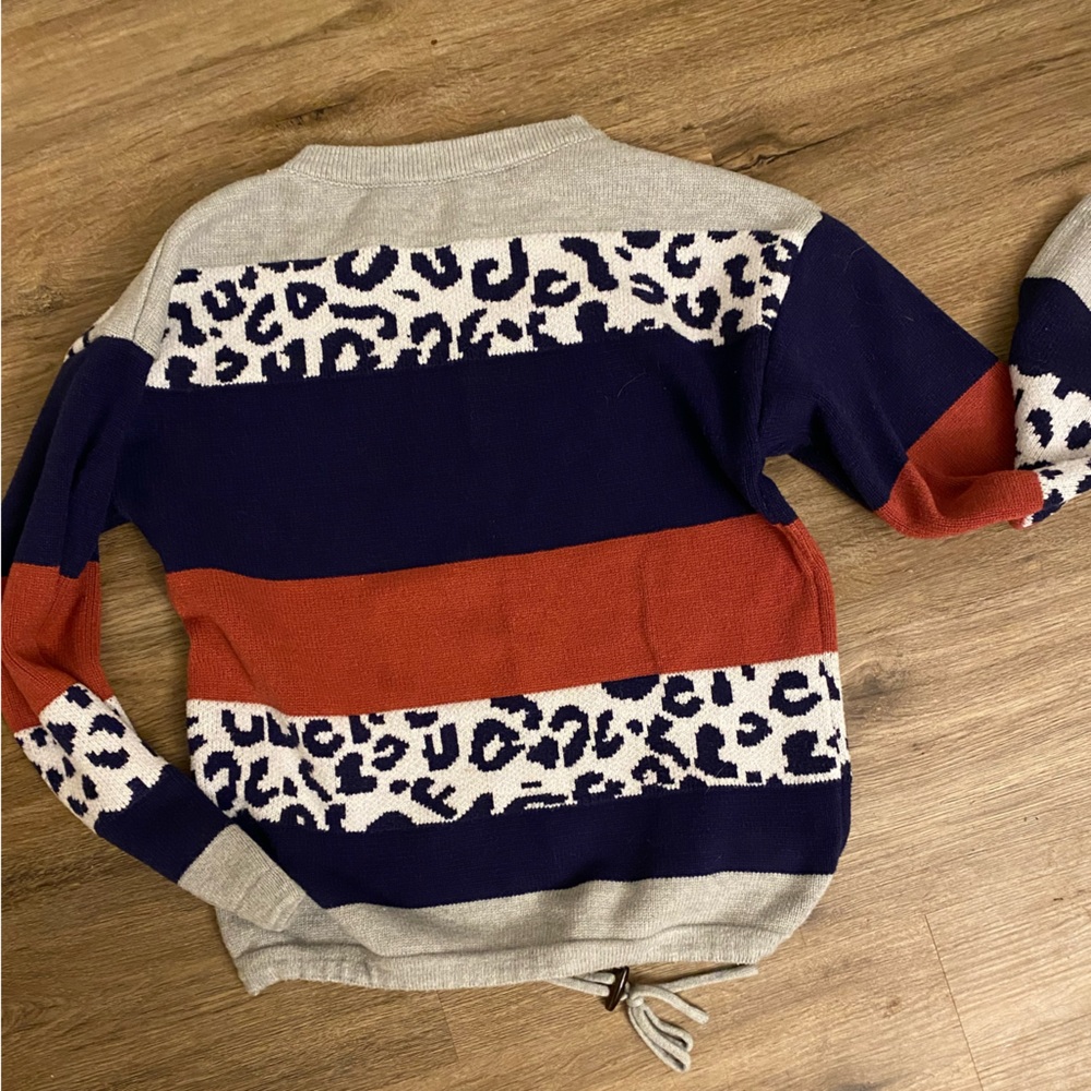 Color block/leopard sweater